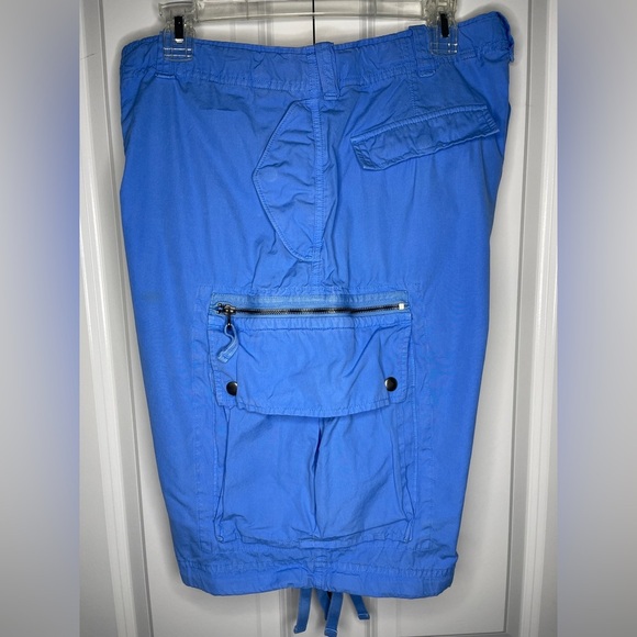 Polo Ralph Lauren Size Large 35” 100% Cotton Blue Cargo Shorts 9.5” Inseam Baggy - Picture 6 of 10